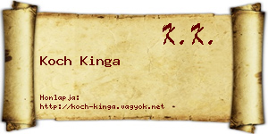 Koch Kinga névjegykártya